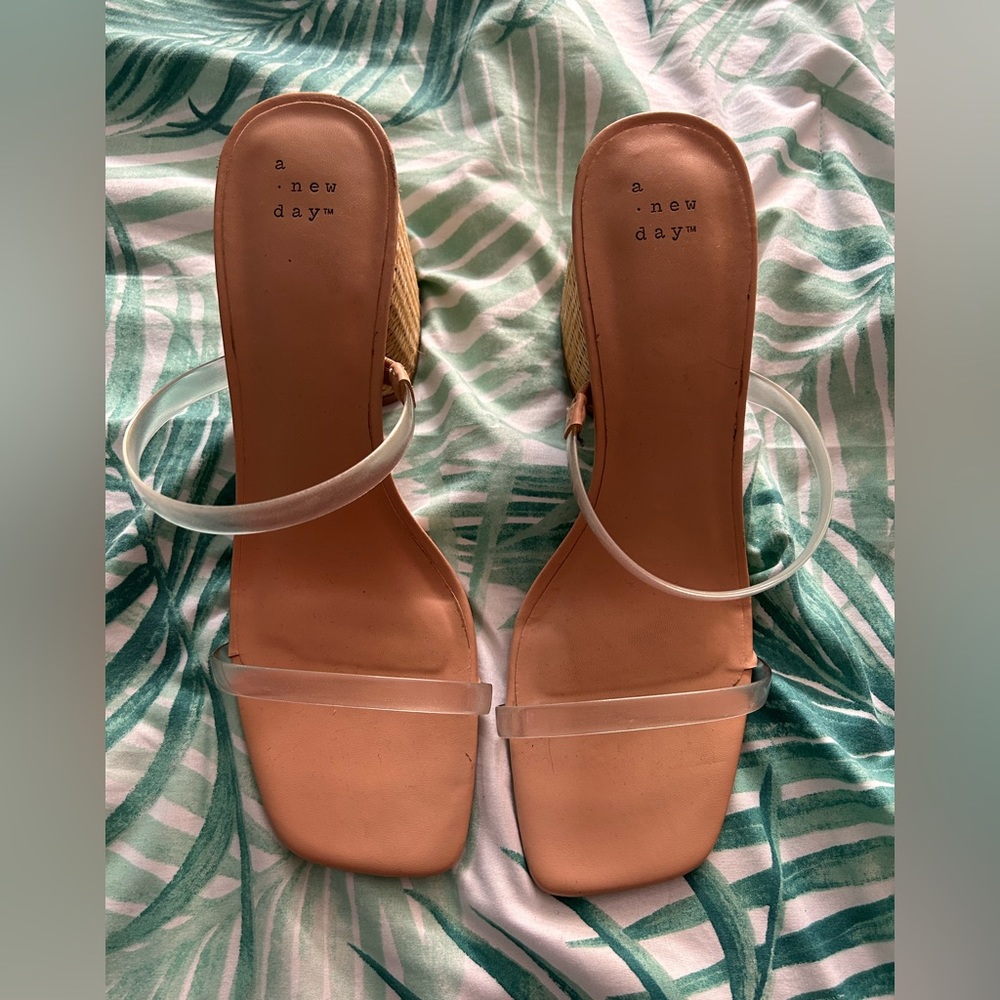 A new day clear strap heels